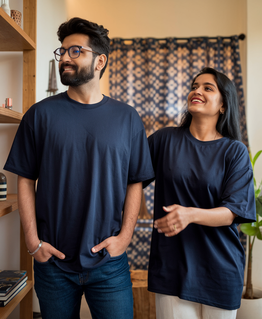Unisex Solid Combo Navy Blue - 2 pack