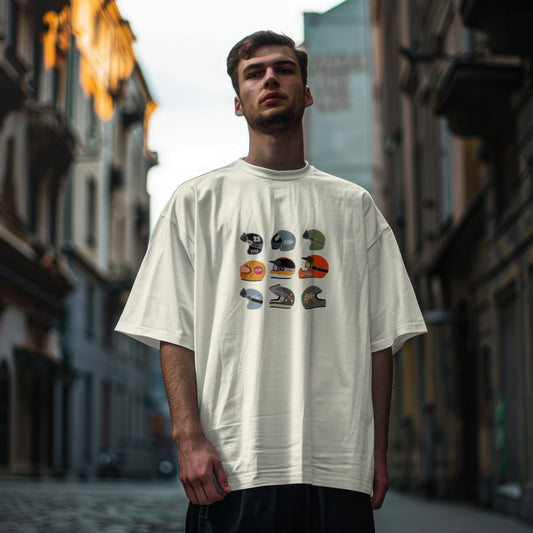 Helmet Grid Oversized T-Shirt